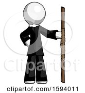 Poster, Art Print Of White Clergy Man Holding Staff Or Bo Staff