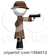 Poster, Art Print Of White Detective Man Firing A Handgun