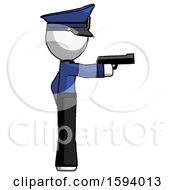 Poster, Art Print Of White Police Man Firing A Handgun