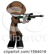 Poster, Art Print Of White Detective Man Shooting Sniper Rifle