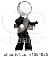 Poster, Art Print Of White Clergy Man Tommy Gun Gangster Shooting Pose