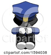 Poster, Art Print Of White Police Man Sitting With Head Down Facing Forward