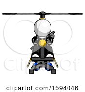 Poster, Art Print Of White Clergy Man Flying In Gyrocopter Front View