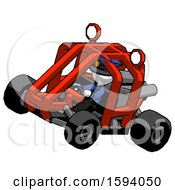 Poster, Art Print Of White Police Man Riding Sports Buggy Side Top Angle View