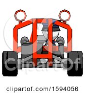 Poster, Art Print Of White Police Man Riding Sports Buggy Front View