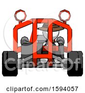Poster, Art Print Of White Detective Man Riding Sports Buggy Front View