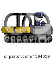 Poster, Art Print Of White Police Man Driving Amphibious Tracked Vehicle Side Angle View