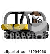 Poster, Art Print Of White Detective Man Driving Amphibious Tracked Vehicle Side Angle View
