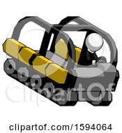 Poster, Art Print Of White Clergy Man Driving Amphibious Tracked Vehicle Top Angle View