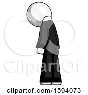 Poster, Art Print Of White Clergy Man Depressed With Head Down Back To Viewer Left