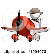 White Detective Man Flying In Geebee Stunt Plane Viewed From Below