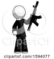 Poster, Art Print Of White Clergy Man Holding Automatic Gun