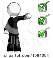Poster, Art Print Of White Clergy Man Standing By List Of Checkmarks