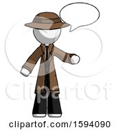 Poster, Art Print Of White Detective Man With Word Bubble Talking Chat Icon