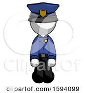 White Police Man Kneeling Front Pose