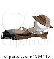 Poster, Art Print Of White Detective Man Reclined On Side