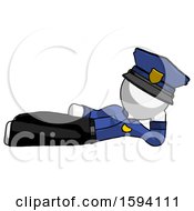 White Police Man Reclined On Side