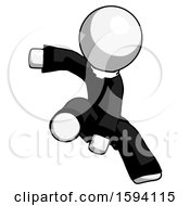 White Clergy Man Action Hero Jump Pose