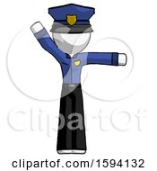 Poster, Art Print Of White Police Man Directing Traffic Right