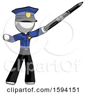 White Police Man Demonstrating That Indeed The Pen Is Mightier