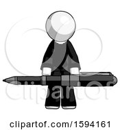 White Clergy Man Weightlifting A Giant Pen