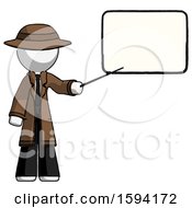 Poster, Art Print Of White Detective Man Giving Presentation In Front Of Dry-Erase Board