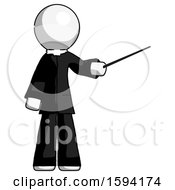 Poster, Art Print Of White Clergy Man Teacher Or Conductor With Stick Or Baton Directing