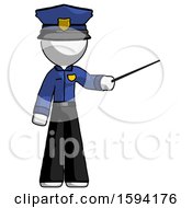 Poster, Art Print Of White Police Man Teacher Or Conductor With Stick Or Baton Directing