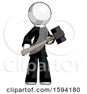 Poster, Art Print Of White Clergy Man With Sledgehammer Standing Ready To Work Or Defend