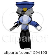 Poster, Art Print Of White Police Man Looking Down Through Magnifying Glass