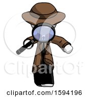 Poster, Art Print Of White Detective Man Looking Down Through Magnifying Glass