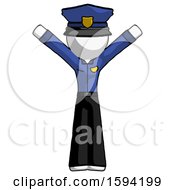 White Police Man With Arms Out Joyfully