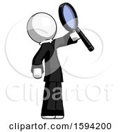 Poster, Art Print Of White Clergy Man Inspecting With Large Magnifying Glass Facing Up