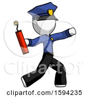 Poster, Art Print Of White Police Man Throwing Dynamite