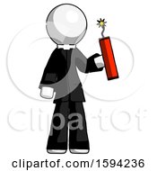 White Clergy Man Holding Dynamite With Fuse Lit