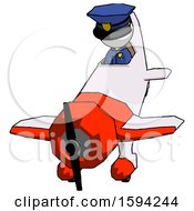 Poster, Art Print Of White Police Man In Geebee Stunt Plane Descending Front Angle View