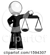 Poster, Art Print Of White Clergy Man Holding Scales Of Justice