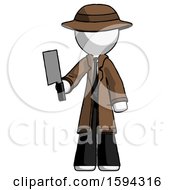 Poster, Art Print Of White Detective Man Holding Meat Cleaver