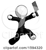 White Clergy Man Psycho Running With Meat Cleaver