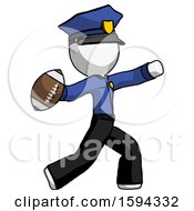 Poster, Art Print Of White Police Man Throwing Football