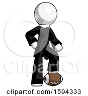 Poster, Art Print Of White Clergy Man Standing With Foot On Football