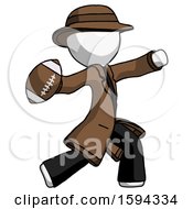Poster, Art Print Of White Detective Man Throwing Football