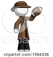 Poster, Art Print Of White Detective Man Holding Football Up