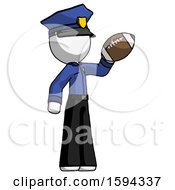 Poster, Art Print Of White Police Man Holding Football Up