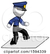 Poster, Art Print Of White Police Man On Postage Envelope Surfing