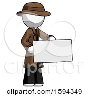 Poster, Art Print Of White Detective Man Presenting Large Envelope