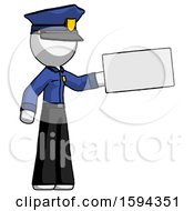 Poster, Art Print Of White Police Man Holding Large Envelope