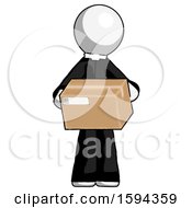 Poster, Art Print Of White Clergy Man Holding Box Sent Or Arriving In Mail