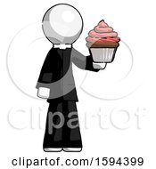 Poster, Art Print Of White Clergy Man Presenting Pink Cupcake To Viewer