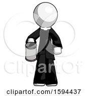 Poster, Art Print Of White Clergy Man Begger Holding Can Begging Or Asking For Charity